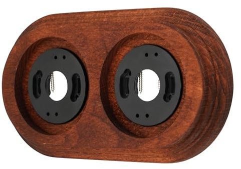 Aufputz Buchenholz Retro Rahmen 2-fach, Serie QR1 dunkel