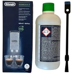 Entkalker passend für DeLonghi Kaffeemaschinen 500ml Flüssigentkalker zur Entkalkung von Kaffeevollautomaten Espressomaschinen inkl MDS-Pro Tresterspachtel mit Pinsel zur Reinigung von Tresterbehälter