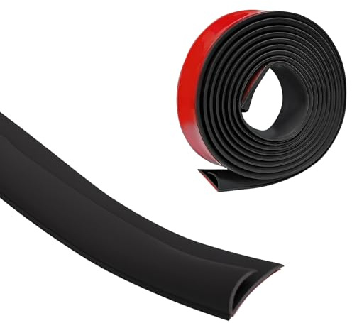 ACESOME Självhäftande kantlist för mattor, PVC övergångsprofil självhäftande, övergångslist, mattlister, självhäftande, lämplig för 3–12 mm tjocklek (svart, 3 m)