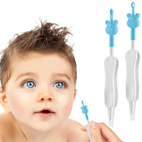 KEMUZ 2 Pezzi Pinzette Per Neonati, 3-In-1 Kinder-Schmutzreiniger, Pinzette Per La Pulizia Del Naso, Pinzette Per Neonati, Pinzette In Plastica Con Testa Arrotondata, Per La Pulizia Nasale