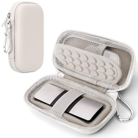 Linpr Funda de Monitor de frecuencia cardíaca Compatible con KardiaMobile 6L y 1L, Estuche rígido de Viaje para Dispositivos de monitoreo Personal de ECG AliveCor, Incluye Caja de Pastillas (Beige)