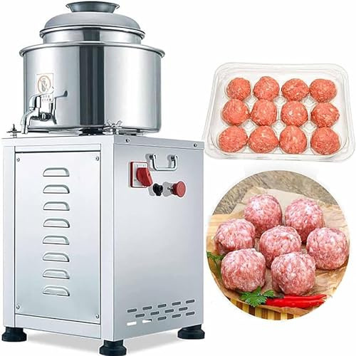 GYKOZY Commercial Meatball Beater Machine, 1500W Electric Meat Puree Beating Machine, Three-dimensional Four-leaf Knife, 220V Commercial Food Processor Meat Grinder