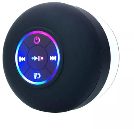 JYZ Portable Wireless Bluetooth Shower Speaker – Waterproof Suction-Cup Speaker with Built-In Mic, 8h Playtime & Hands-Free Calling – Compact Audio Device for Bathroom, Pool, Travel & Outdoor Use