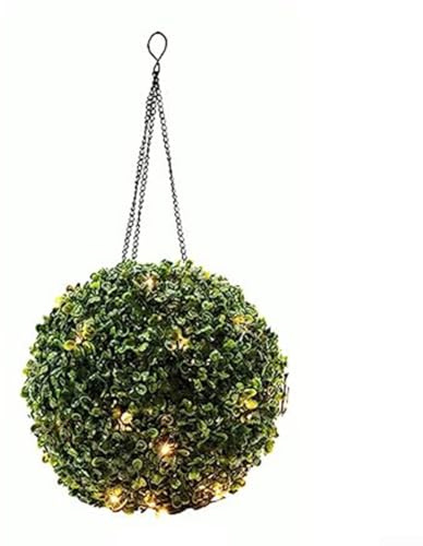 Honseadek Luci decorative ad energia solare per esterni, lampade sferiche da giardino in plastica, impermeabili per cortile, balcone, matrimoni e feste (21 cm, bianco caldo)