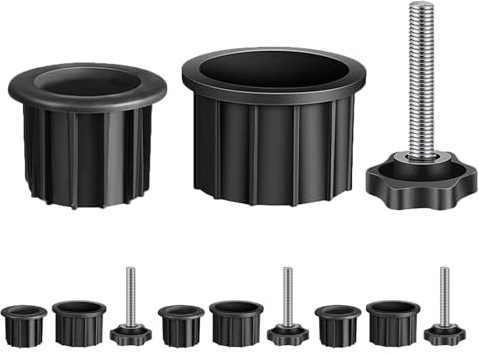 Alasum Bouchons de Rechange pour Pied de Parasol 12 Pièces Cache-Base Noir pour Trou de Mât à Vis M8 Accessoires pour Support de Parasol de Terrasse Fixation Stable et Solide