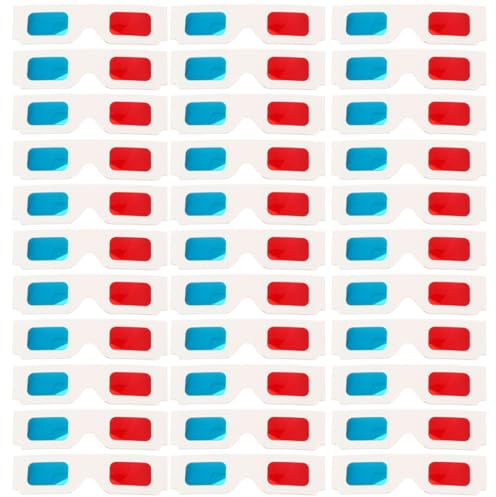 Sewroro 60 Pezzi Occhiali 3d Anaglifici in Carta Rosso Blu Monouso per Film 3d Accessori Cinema e Giochi per Feste Compleanni Quotidiana