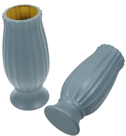 Levemolo Set 2 Pezzi Portafiori per Tomba Cimiteriale in Materiale Robusto, Vaso Decorativo Verde Chiaro per Lapidi, Adatto per Fiori Freschi e Artificiali, Decorazione Commemorativa