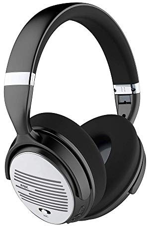 Smpl Casque Bluetooth à Réduction de Bruit - Casque supra-aural Bluetooth, avec microphone, pour les appels et basses profondes, autonomie de 16h - Argenté