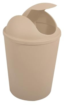 MSV Mülleimer AKO 5,5l mit beigem Klappdeckel, 5,5 L