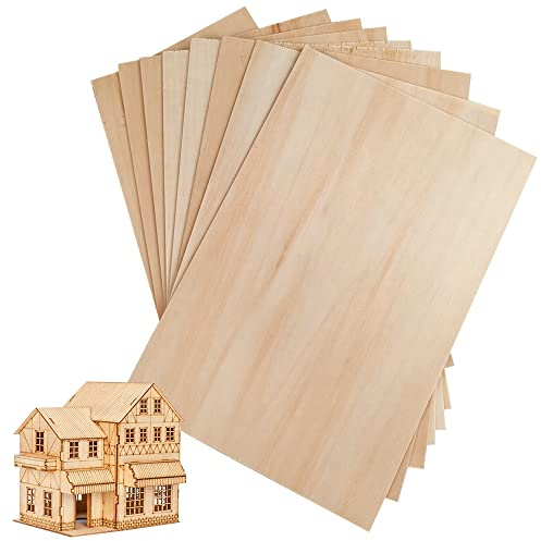 Sperrholzplatten,8 Pcs Dünnes Balsaholz unlackiert Lindenholz Hobby Holz Sperrholz PlatteFür DIY Basteln Holzarbeiten Geschenke Klassenzimmer Malerei