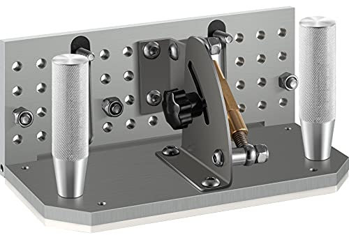 VEVOR Belt Grinder Knife Jig, 7.75 Length Sharpening Locator, 85°~ 115°Adjustable Angle, Belt Knife Sharpener Jig with Dual Handles, Knife Making Angle Grind Guide for Belt Sander Machine, Regular