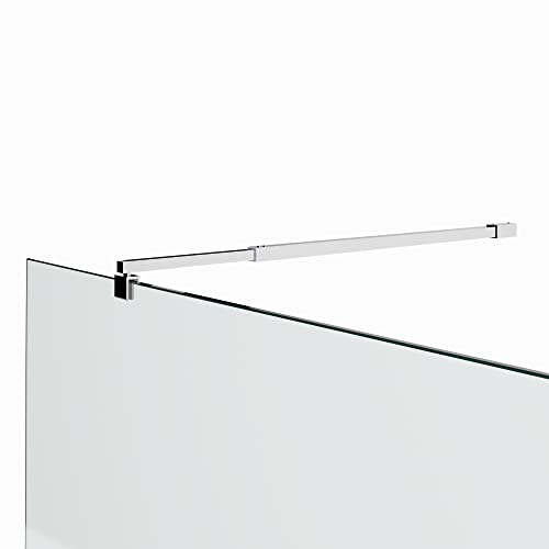 i-flair Haltestange für 6/8/10 mm Walk In Duschwände mit drehbarem 360° Gelenk - Stabilisator aus V2A Edelstahl mit Verstellbereich 70-118 cm für Glasduschen 22M