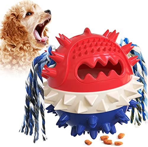 Edoxus Hundeball mit Zahnpflege-Funktion Noppen Hundespielzeug aus Robuster Hunde BallHundespielball für Große & Kleine Hunde - Kauspielzeug aus Naturgummi für Leckerli, Dunkelblau