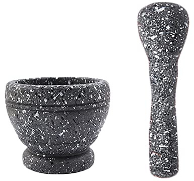 Ensemble mortier et pilon, moulin à épices, pâtes, assaisonnements, moulin de cuisine (Noir)