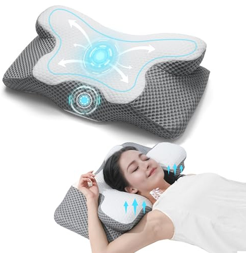 PawSailor Oreiller Ergonomique Cervical, Oreillers Mémoire De Forme pour Soulager Les Douleurs du Cou Et des Épaules, Oreiller Orthopédique pour Dormeurs sur Le Côté/Dos/Ventre avec Housse Amovible