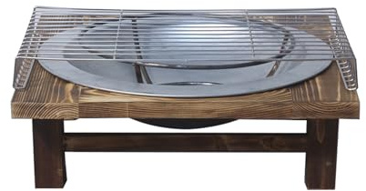 BNEI Barbacoa de sobremesa, Hoguera China, Base de Troncos, Hierro Fundido, Adecuada para calefacción en Invierno y Picnic al Aire Libre, 50 * 50 * 16 cm