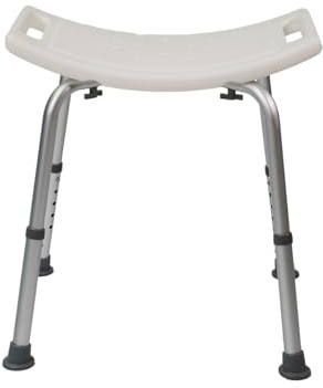 Duschhocker Classic Aluminium weiß Antirutschkappen höhenverstellbar