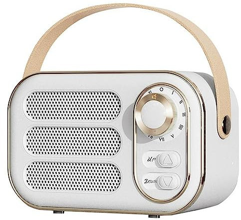 MARKELL Retro Speaker 360 Stereo Effect Bluetooth Mini Speaker Vintage Radio Home Decor Sound Box for Outdoor White