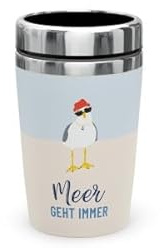Thermobecher Isolierbecher Thermo Kaffeebecher To Go 240ml (Möwe - Meer geht immer)