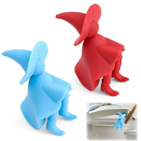 NHGAA 2 Piece Kitchen Spoon Rests, Anti-Splash Lid, Spoon Rest Silicone Witch Appearance, Saucepan Lid Holder for Pot and Spoon
