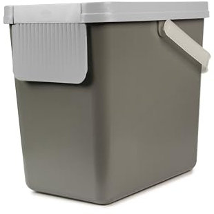 Snips Pattumiera Differenziata, Pattumiera da Cucina 25 litri, Bidone Differenziata Impilabile 26 x 36 x 34 cm, Colore Grigio, Made in Italy