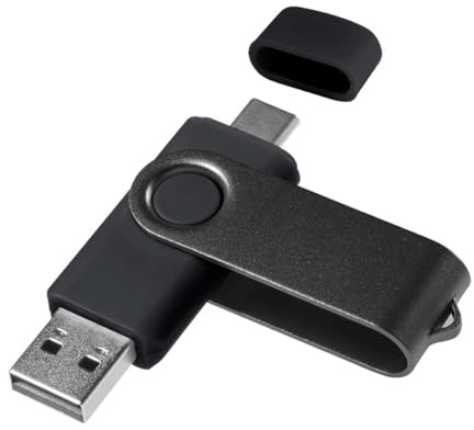 Yaxiny Clé USB C - 32 Go 1 Pièce, Clé USB C OTG, Clé USB 2.0 et USB C, Clé USB de Type C pour Smartphone Android Métal Noir