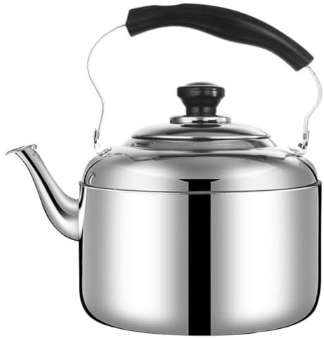 Théières sur La Cuisinière, 4L/5L/6L Bouilloire à Thé Sifflante, Bouilloire en Acier Inoxydable Grande Capacité Théière avec Poignée Anti-chaleur, Convient à Tous Les Dessus de Cuisinière (Color : Si