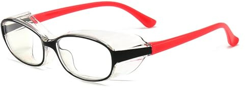 FGAQLUK Gafas Antipolen For Niños, Gafas Antiluz Azul, Gafas Envolventes con Montura Sellada, Antivaho Y Antiaerosol, Adecuadas For Gafas De Seguridad For Niños (Color : Rojo)