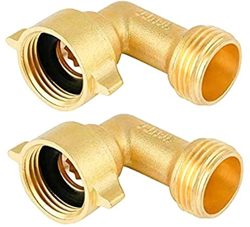 Uanratg 2 pz 90 gradi gomito tubo da giardino tubo 3/4 pollice connettore tubo da giardino in ottone per raccordi acqua camper e rubinetti residenziali