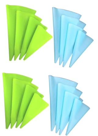 MAGICLULU 2 Set Di Sacchetti Da in Silicone Per Glassa Alla Crema Kit Per 4 Misure Riutilizzabili Monouso Per Decorazioni Per Torte Verde Chiaro 8 Pezzi*2