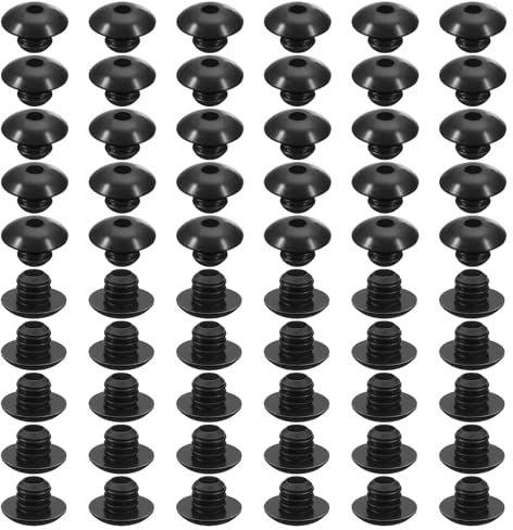 sourcing map 60 chiusure a gancio per pannelli forati, tappi per mensole, ganci per pannelli forati da 1/4 di pollice per impedire che i ganci cadano (nero)