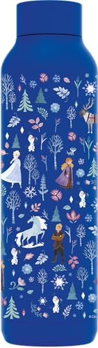 QUOKKA SOLID X DISNEY | BOTELLA TÉRMICA DE ACERO INOXIDABLE DOBLE PARED | FROZEN FOREST