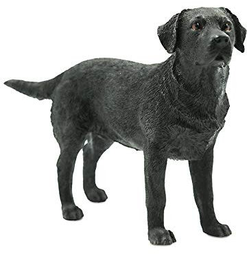 Statue de Labrador Retriever Noir Sculpture Modèle de Chien Statuette Simulation Figurine Animale Décoration Intérieure de Maison Moderne Jardin Extérieur Cour Pelouse Décoration Ornement