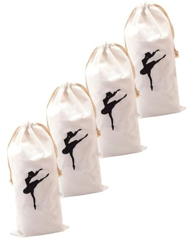 BESPORTBLE 4stücke Ballettschuhtasche Mit Kordelzug Aufbewahrungstasche Für Ballettschuhe Schuhtasche Aus Canvas-Material Passend Für Ballettschuhe Leicht Und Tragbar