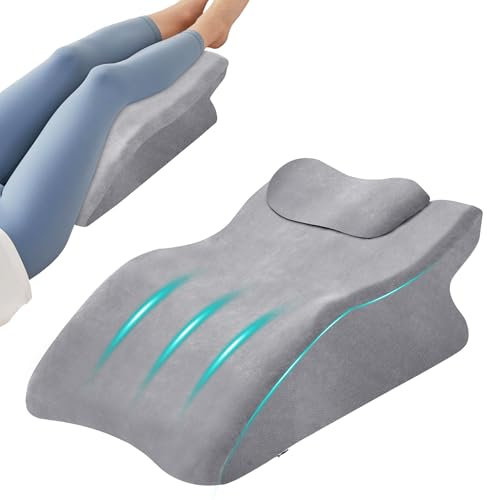 Zepphi Beinhochlagerungskissen Venenkissen, Keilkissen zum Schlafen mit Memory-Schaum, Ergonomisches Komfort-Kissen für Beine & Füße – Ideal für Sofa, Bett, Relaxen, Auszeiten & Zuhause(Grau)