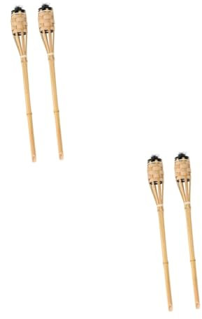 EXCEART 4pezzi Torce Bamboo Mano Per Decorazioni Lampade Per e All e Accogliente Per e