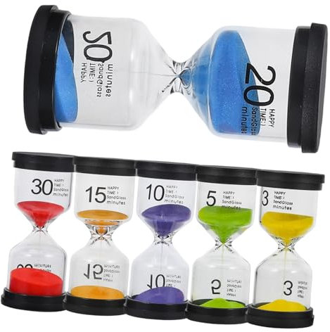 SUPVOX 6pièces Sablier Lot de pour Maison Bureau Decoration Minuteur Timer pour Sport Cuisine Douche Cadeau Pendaison De Crémaillère
