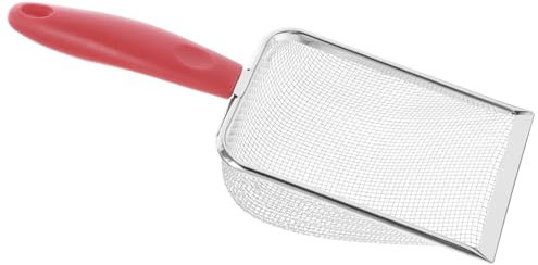 Gatuida Pala Di Sabbia Per Vagliare Spiaggia Pala a Rete Filtro Conchiglia Ragazzo Scavare Notizia in Anticipo Bombardamento Paletta Di Sabbia Rosso Acciaio Inossidabile