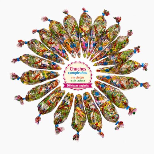 20 Bolsas Chuches Cumpleaños Gominolas Infantiles Chucherías Surtidas Sin Gluten Detalles Fiesta Niños Regalo Piñata Escolar Conos Coloridos Sorpresa Animada Alegría Dulces Originales Eventos