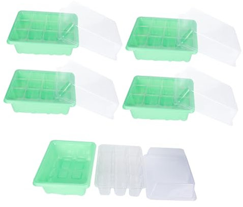 HEMOTON Bandeja de Germinación de Plantas 12 Celdas PP Verde 5 Juegos