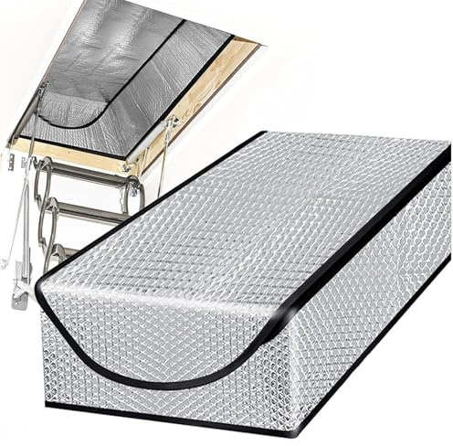 Isolierte Abdeckung für Dachbodentreppen, reflektierend, wiederverwendbar, UV-beständig, für Werkstatt, Garage, Keller, Schuppen, Hundehaus,