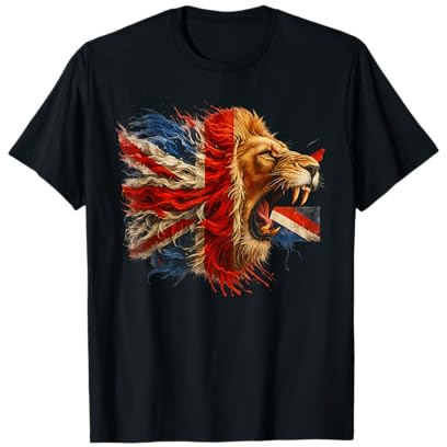 UK Lion Flag Funny British Pride Power T-Shirt