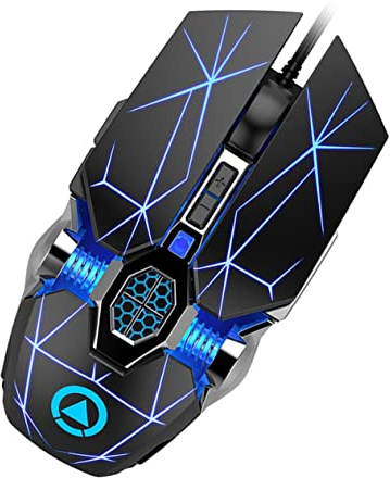 Operitacx Souris Gaming Filaire USB Fonction D'enregistrement Automatique, Capteur Optique 3200 Dpi, Coque en Abs Ergonomique pour Ordinateur Portable