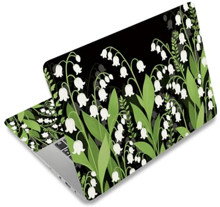 PLIGREAT 12-15 Inch Laptop Decal Sticker Skin Cover, Lily of the Valley Laptop Sticker Skins Decal Universal Removable Vinyl Notebook Art Protector Waterproof Netbook PC Cover Decal