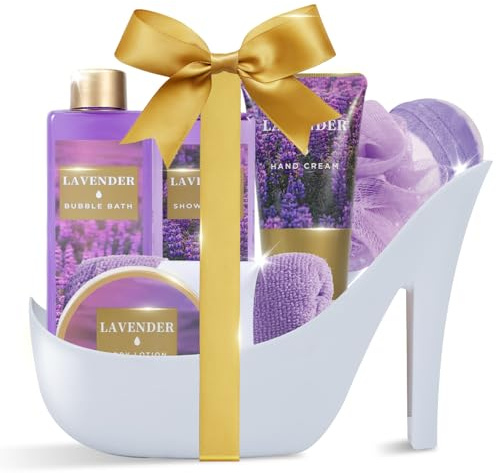 SPA LUXETIQUE 8 st lavendel högklackade spa badset för kvinnor gåvor