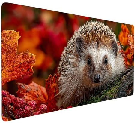 Tapis de Souris XXL 1000x500x3 MM Imperméable Hérisson Tapis de Bureau Gaming pour Clavier Souris sans Fil Ordinateur Portable, Mouse Pad Animal Bords Surpiqués Base Antidérapante, Cadeau model-4069