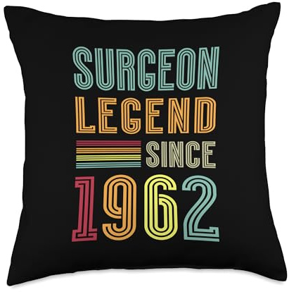 Surgery Legend 1962 64 Years Scalpel 64th Birthday Surgeon Throw Pillow