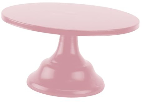FONDOTIN Stable Black Iron Cake Stand Pink Short Pedestal Dessert Display Tray for Wedding Party Cupcake Support Plate for Fruit Candy Biscuit Arrangement and Home