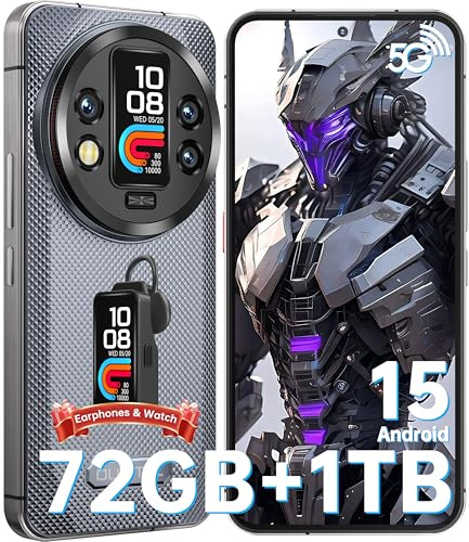 OUKITEL WP200 Pro Smartphone Incassable 5G Dual SIM - Android 15, 6.7'' FHD+, 72Go+1To, 8800mAh, 108MP+32MP, Empreinte Digitale/WiFi6/NFC, Écouteurs & Montre Détachables, Gris