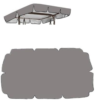 Toldo de repuesto universal para columpio Hollywood, impermeable y resistente al polvo, se adapta a 190 x 132/195 x 125/249 x 185 cm, gris, 77 x 49 pulgadas, perfecto para protección de columpios de